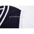 Boy's Knitted White Stripe School Vest